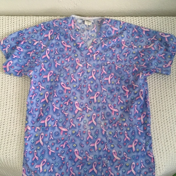 PEACHES UNIFORM CANCER SUPPORT NURSE'S SCRUB WOMAN SIZE XS - Picture 1 of 5